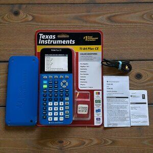 Texas Instruments TI-84 Plus CE Graphing Calculator w/ Charger Cover Instruction